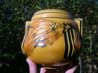 Rare Vintage Roseville Art Pottery 250 - 6 1/4 Yellow Laurel Jardiniere Vase