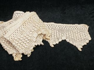 Vintage Antique Hand Crocheted Lace Edging Trim Crafts 5 " Wide 3 Yards Long