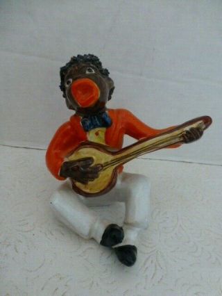 Rare Vintage Jazz Musician Ceramic Black African Americana Made In Italy - Fab