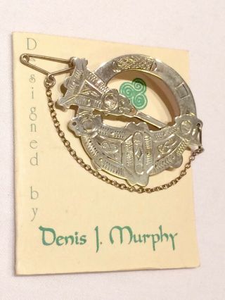 Rare Vintage Hand Made Irish Silver Tara Brooch By Denis J Murphy