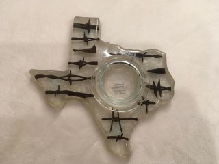 Vintage Texas State Antique Barbed “bobbed Wire” Display Lucite Ashtray