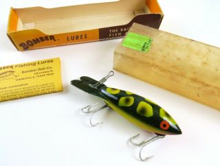 Vintage Bomber Rattler Fishing Lure W/insert,  Frog Spot Color