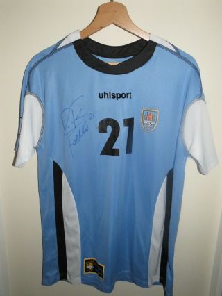 Diego Forlan Uruguay 2010 World Cup Signed Home Shirt Mega Rare