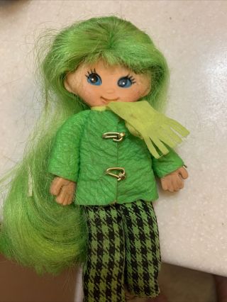 Vintage 1969 Ideal Rally Flatsy Doll Green 3