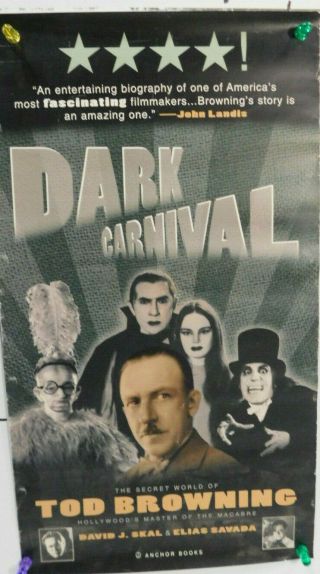 1995 11 X 20 Poster Dark Carnival The Secret World Of Tod Browning Book Ad Rare
