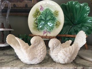 Vintage A Santini Doves Love Birds Made In Italy Hand Carved Sculptures