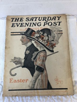 Antique Saturday Evening Post April 6 1912 With Classic J C Leyendecker Cover