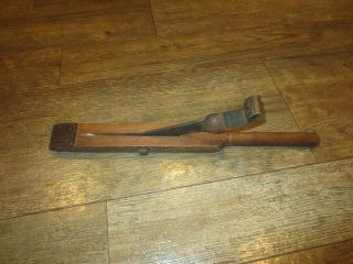 Vintage Wood And Metal Upholstery Tool Fabric Spring Puller?? Antique Equipment