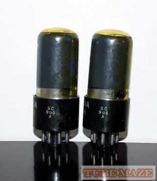 RARE Matched Pair Sylvania 6V6GT/VT - 107A Smoked Glass tubes - Test NOS 2