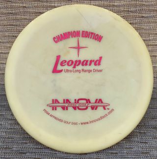 Rare White Innova Ce Leopard Golf Disc Champion Edition Pfn Patent 177 Grams