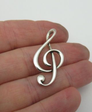 James Avery Sterling Silver Music Note Treble Clef Pendant Rare Retired