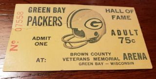 Early Vintage Green Bay Packers Rare Hall Of Fame Admission Ticket