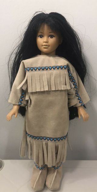 Vintage 1995 Native American Indian 12 " Girl Vinyl Doll Unimax Toys