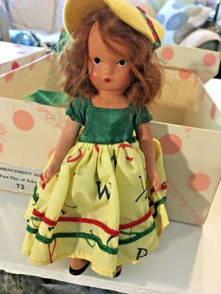 Vintage Nancy Ann Storybook Wee Doll Commencement 72 Dress Sku035 - 011