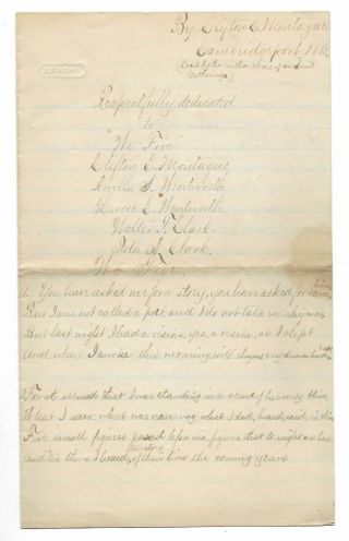 Antique 1880 Handwritten Poetry Victorian Manuscript Poem Cambridgeport Ma