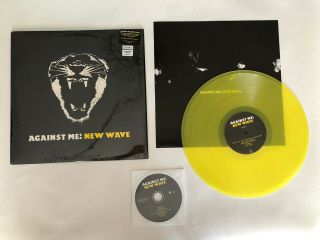 Against Me Wave Lp W/ Cd Insert Yellow Colored Wax Oop Rare Laura Jane Nofx