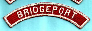 Bridgeport Red & White Vintage Rws Council Community City Strip Boy Scout Bsa 3