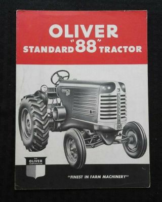 1948 " The Oliver Standard 88 Tractor " Sales Brochure Shape Rare