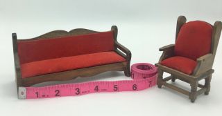 Vintage Wood Red Velvet Living Room Sofa Couch And Armchair Plus China Bathtub