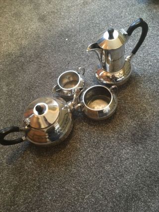 Vintage Silver Plate Tea / Coffee Sugar And Cream Set
