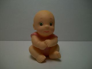 Vintage 1990 Cititoy Mini - Rubber/vinyl Baby Doll (segmented) Pink Outfit 2 1/2 "