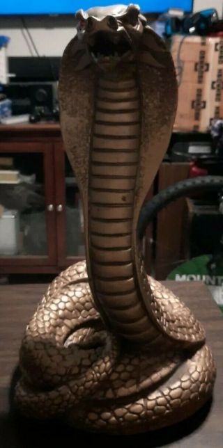 Rare Vintage Universal Statuary Corp 1967 - 442 Hand Carved King Cobra Statue 18 "