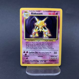 Alakazam Base Set Unlimited - Pokemon Card - Holo Rare - 1/102 - 1999 Wotc