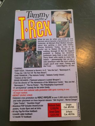 Tammy and the t - rex VHS denise richards imperial Rare OOP Screener Ships 2