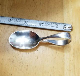 Oneida Community Antique 1914 Patrician Silverplated Curved Handle Baby Spoon