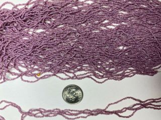 Rare Italian Antique Micro Seed Beads - 20/0 Opaque Variegated Lavender Purple