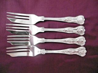 Lovely Set Of 4 Cooper Bros Silver Plated Epns Kings Pattern Cake Pastry Forks
