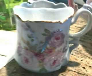 Vintage Antique Nippon Porcelain China Handled Mustache Cup Mug Hand Painted