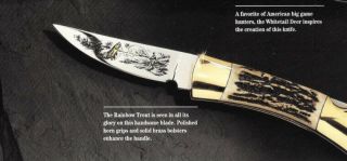 Rare Vintage Franklin Stag Handle Folding Knife Boker Solingen Germany
