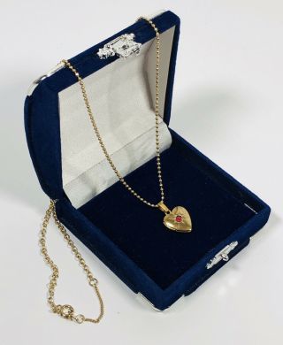 Vintage Necklace Gold Tone Chain & Heart Locket Photo Keepsake Costume Jewellery