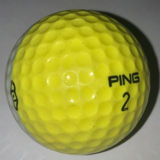 Vintage Two Tone Ping Eye 2 Karsten Yellow & White Golf Ball (d - 10 - 10)