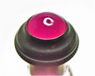 Vintage Indicator Light Lens ½” Dia Amber Smooth Jewel Push - On Rare