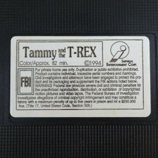 Tammy and the T - Rex VHS 1994 Imperial HTF Rare 2