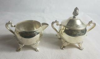 Vintage Silver Plated Sugar Bowl And Milk Jug