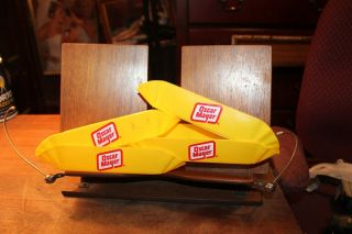 Oscar Mayer Wiener Hot Dog Tray Holders Set Of 4 Yellow Plastic Kraft Foods Rare