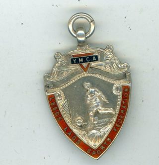 Leeds Lads Sports Federation Ymca Silver Football Medal Hallmarked Birm 1926