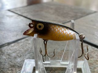 Vintage Heddon Tiny Lucky 13 Lure Black Silver And Yellow Fishing Lure