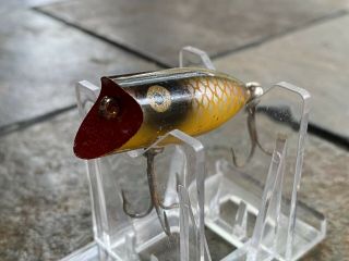 VINTAGE HEDDON TINY LUCKY 13 LURE BLACK SILVER AND YELLOW FISHING LURE 2