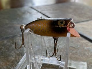 VINTAGE HEDDON TINY LUCKY 13 LURE BLACK SILVER AND YELLOW FISHING LURE 3