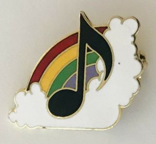 Music Note Rainbow Cloud Pin Badge Novelty Rare Vintage (l39)