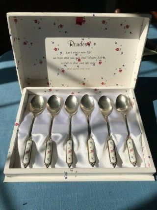 Set Of 6 Silver Plated Rondeau Tea Spoons Made In Japan