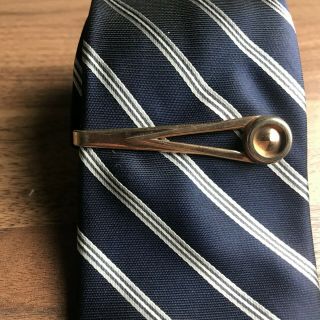 Pioneer Tie Bar Clip Chain Vintage Men’s Accessories Gold Tone