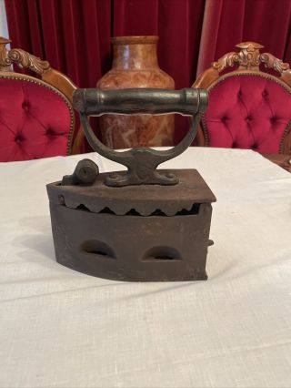 Vintage Cast Iron Coal Fired Clothes Press Iron