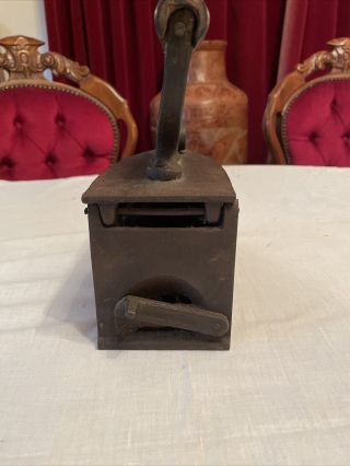Vintage Cast Iron Coal Fired Clothes Press Iron 3
