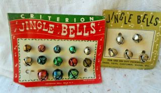 Vintage Christmas Bells - Assorted Size & Color,  On Cards,  Jingle Bells