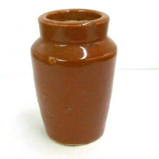 Antique 1800s English Brown Stoneware Crock Cream Pot In 1